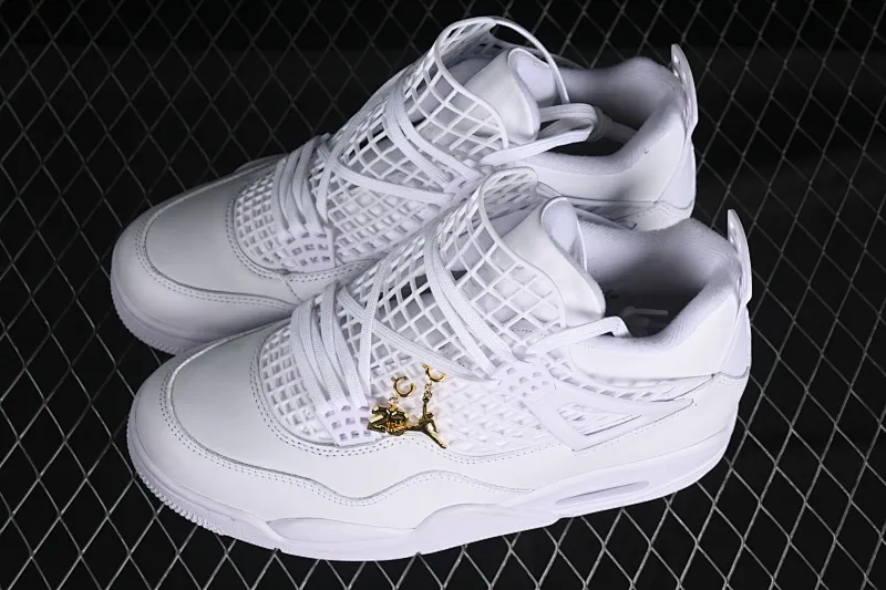 All Categories Air Jordan Jordan Series Basketball Shoes Air Jordan 4 Air Jordan 4 "Net" AJ4 Joe 4 Grid White Retro Basketball Shoes FV7251-107